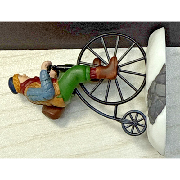Vintage Dept 56 New England Village Series Pennyfarthing Pedaling No Box - Picture 9 of 9